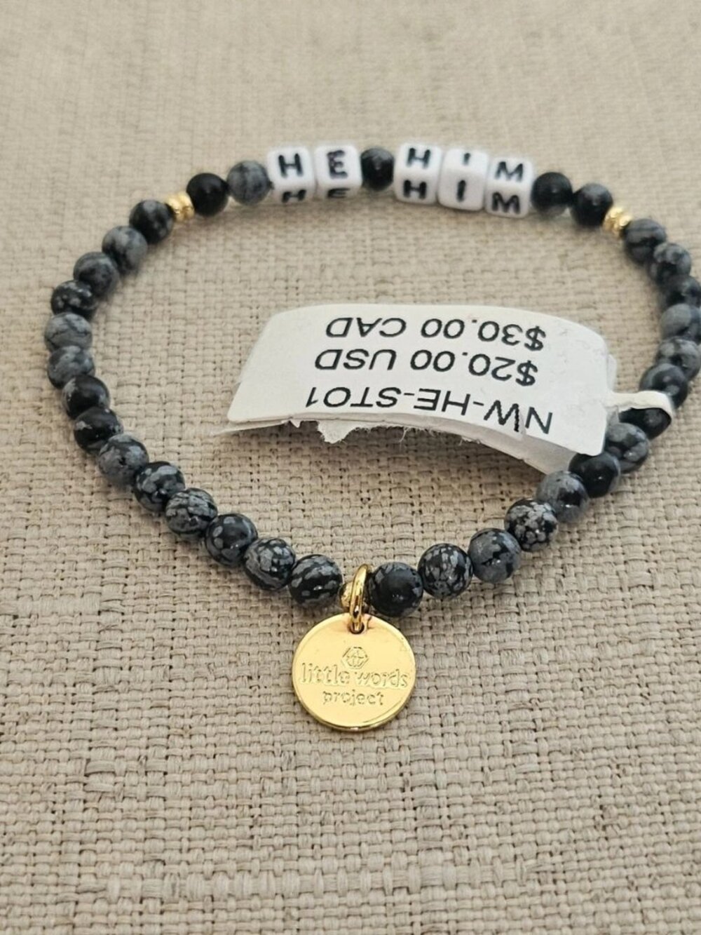 Little World Project Bracelet HE HIM Wristband Stretched Fashion Jewelry New